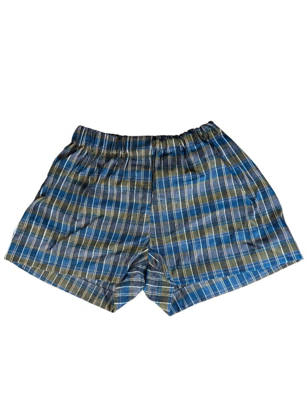 Back Beat Co. Plaid Elastic Waist Cotton Blend Lounge Pajama Boxer Shorts Size X